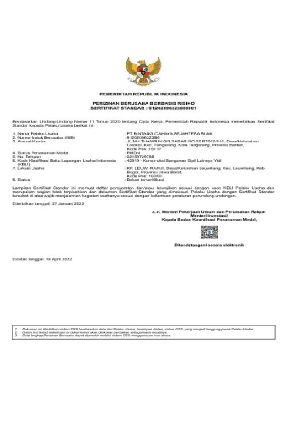 Izin Berusaha Berbasis Resiko