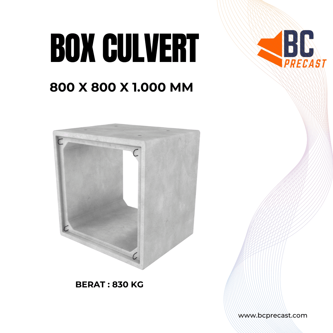 Produk Box Culvert ukuran 800 x 800 x 1000 mm BC Precast