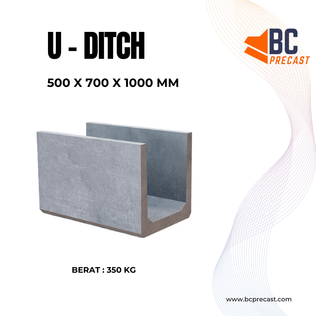 U-Ditch ukuran 500 x 700 x 1000 mm BC Precast